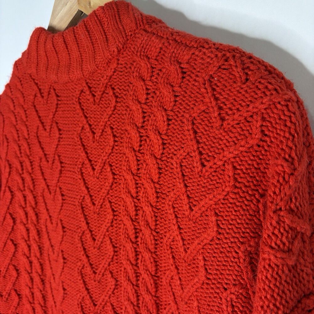 Torrid Sweater Boyfriend Cardigan Cable Knit Jester Red Long Pockets Women 1X - Picture 6 of 7